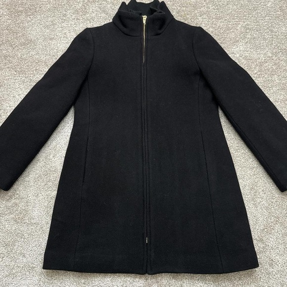 J.Crew Women's Italian Stadium-Cloth Coat by Nello Gori Black Size 2 Petite - Picture 2 of 8